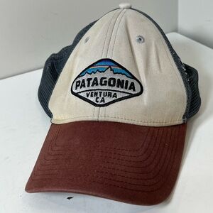 Patagonia Ventura CA Patch Front Logo Hat One Size Mesh Trucker Cotton